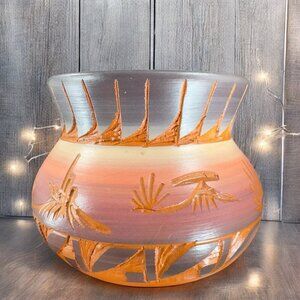 Mesa Verde Redware Pottery Navajo Vase Artist Rockwell Signed Vessel Flower Pot
